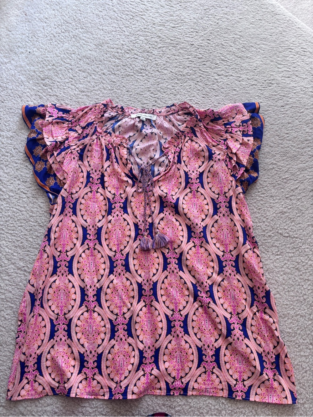 Rose + Olive Patterned Blouse